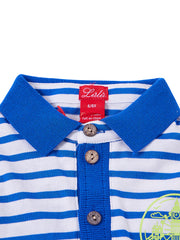 Striped Side Print Polo
