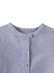 Linen Striped Shirt - Blue