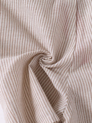 Baby Linen Striped Overall - Beige