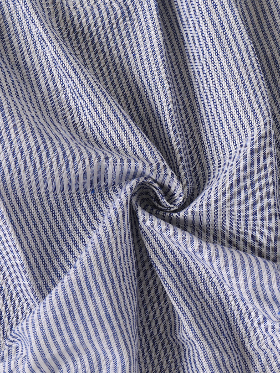 Pelele de lino con cuello a rayas para bebé - Azul