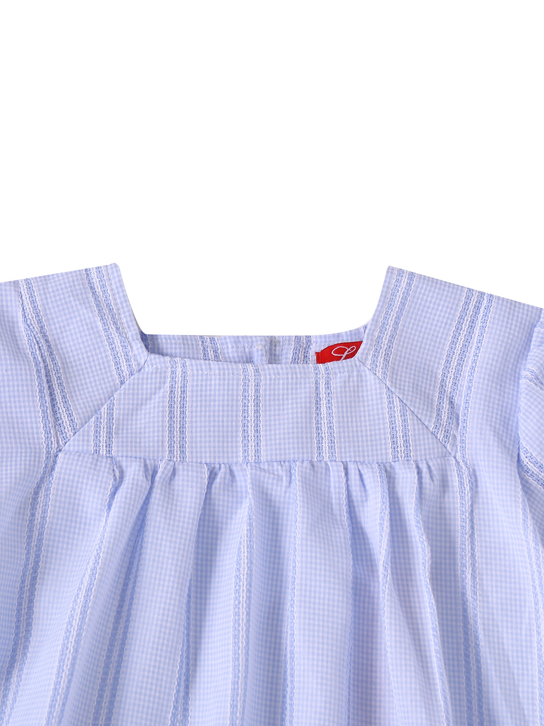 Vestido con aplicación de encaje - Azul claro