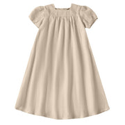 Lace Insert Dress - Beige