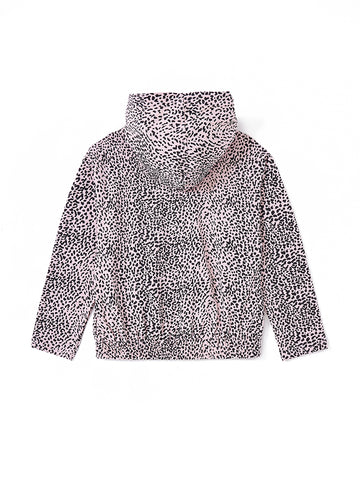 Leopard Print Hooded Top - Lt. Pink/Black