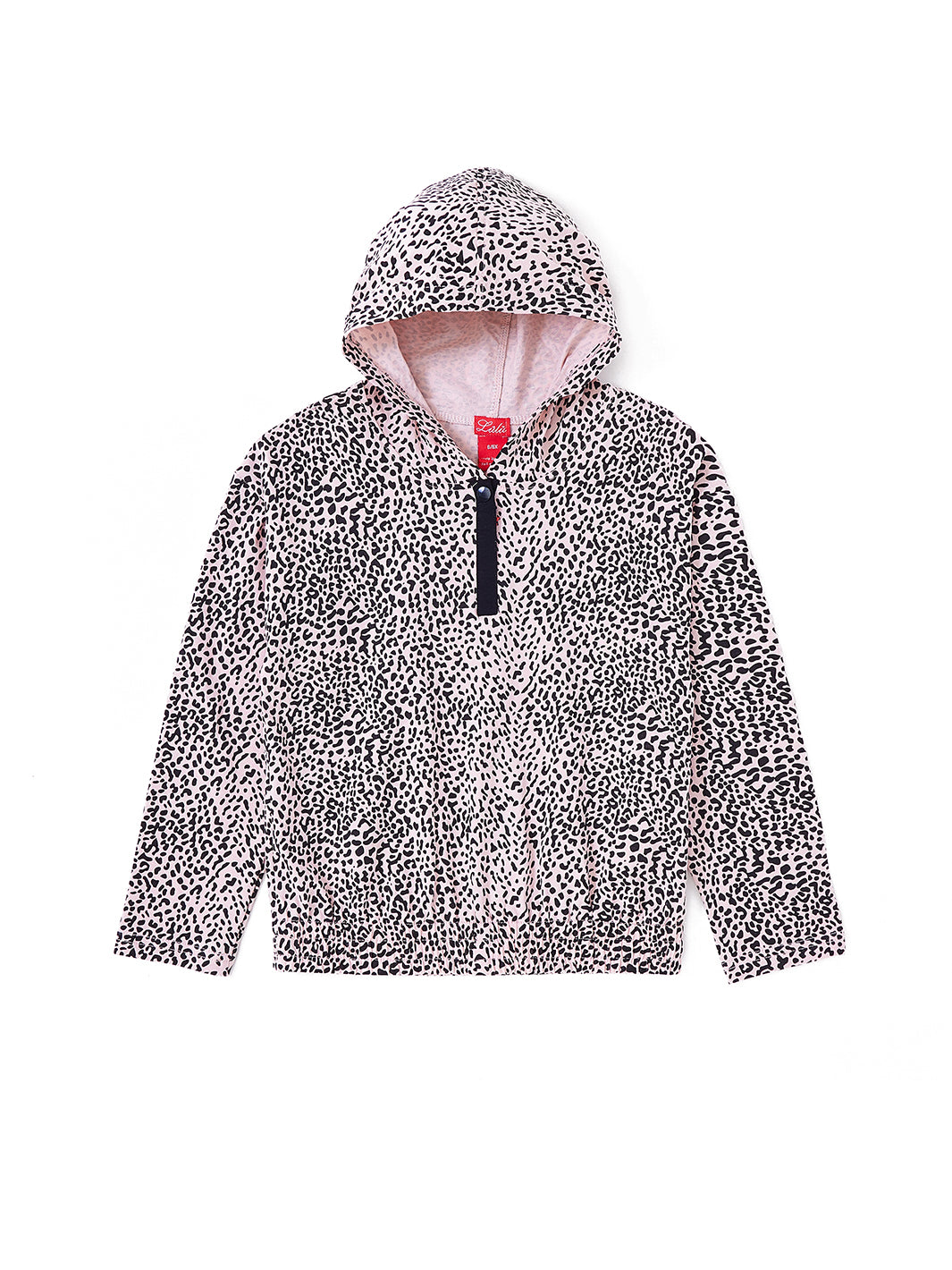 Leopard Print Hooded Top - Lt. Pink/Black
