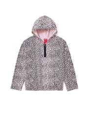 Leopard Print Hooded Top - Lt. Pink/Black