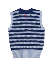 Striped Eyelet Vest