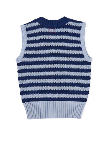 Striped Eyelet Vest