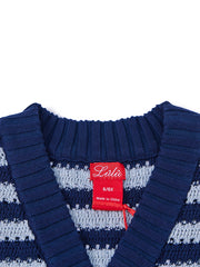 Striped Eyelet Vest