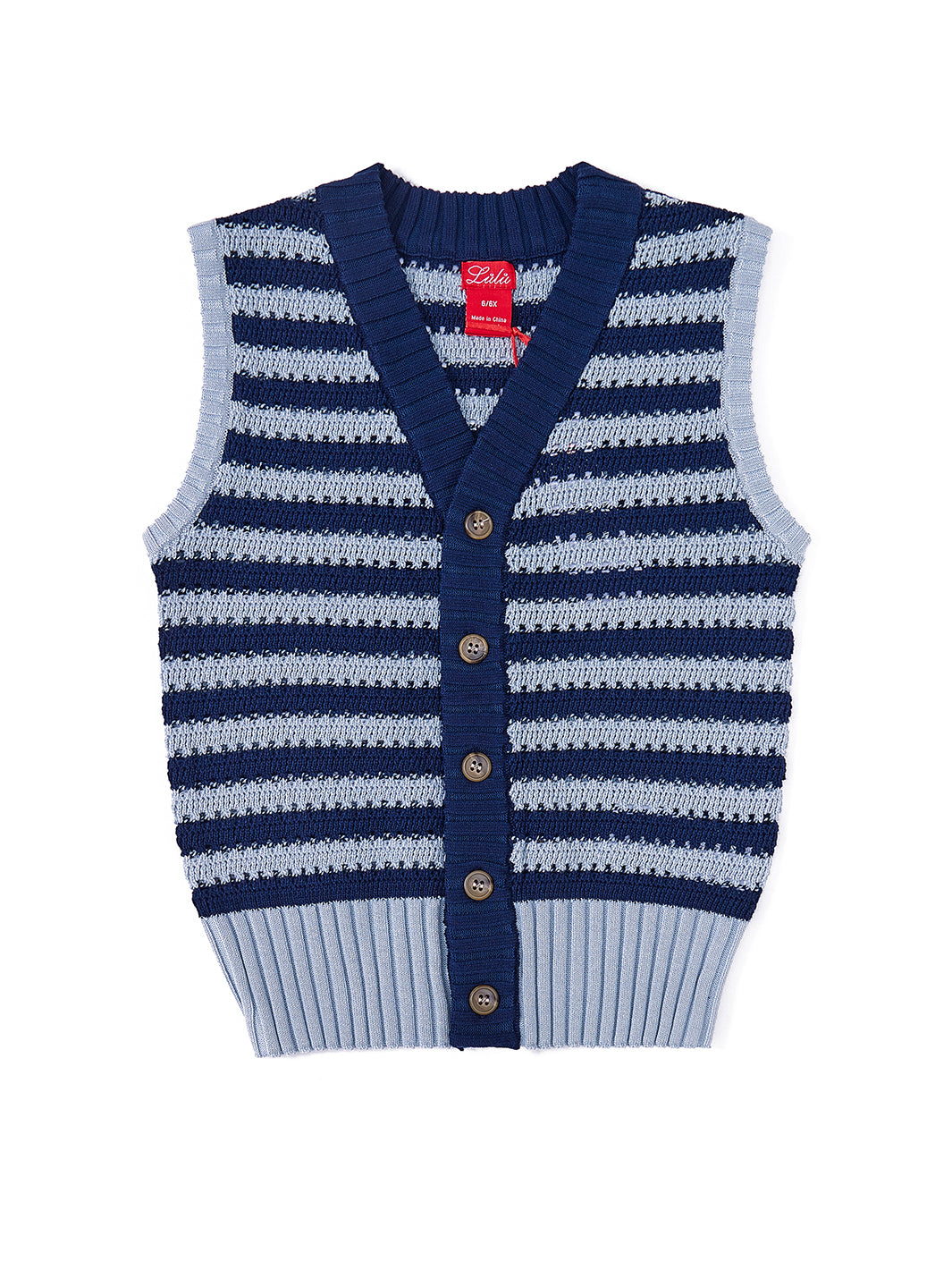 Striped Eyelet Vest