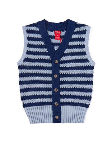 Striped Eyelet Vest