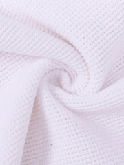 Front Button Short Sleeve Sweater - White