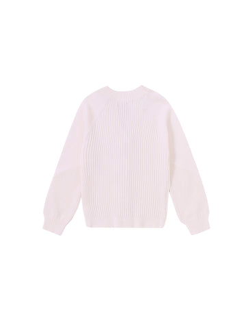 Eyelet Cardigan Sweater - Cream White