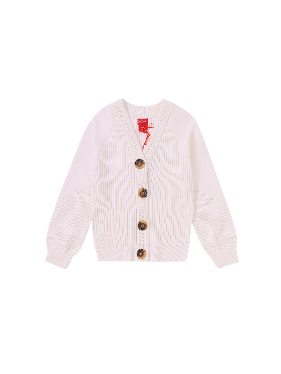 Eyelet Cardigan Sweater - Cream White