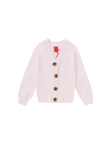 Eyelet Cardigan Sweater - Cream White