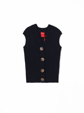 Eyelet Cardigan Vest