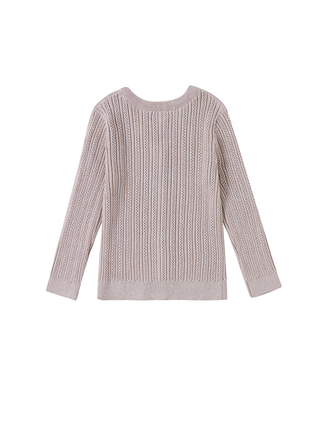 V-neck Rib Eyelet Sweater