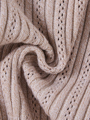 V-neck Rib Eyelet Sweater