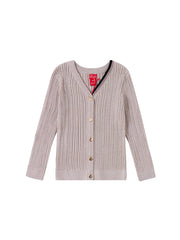 V-neck Rib Eyelet Sweater