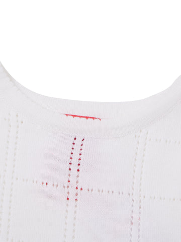 Square Eyelet Short Sleeve Sweater