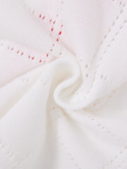 Square Eyelet Short Sleeve Sweater