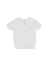 Square Eyelet Short Sleeve Sweater