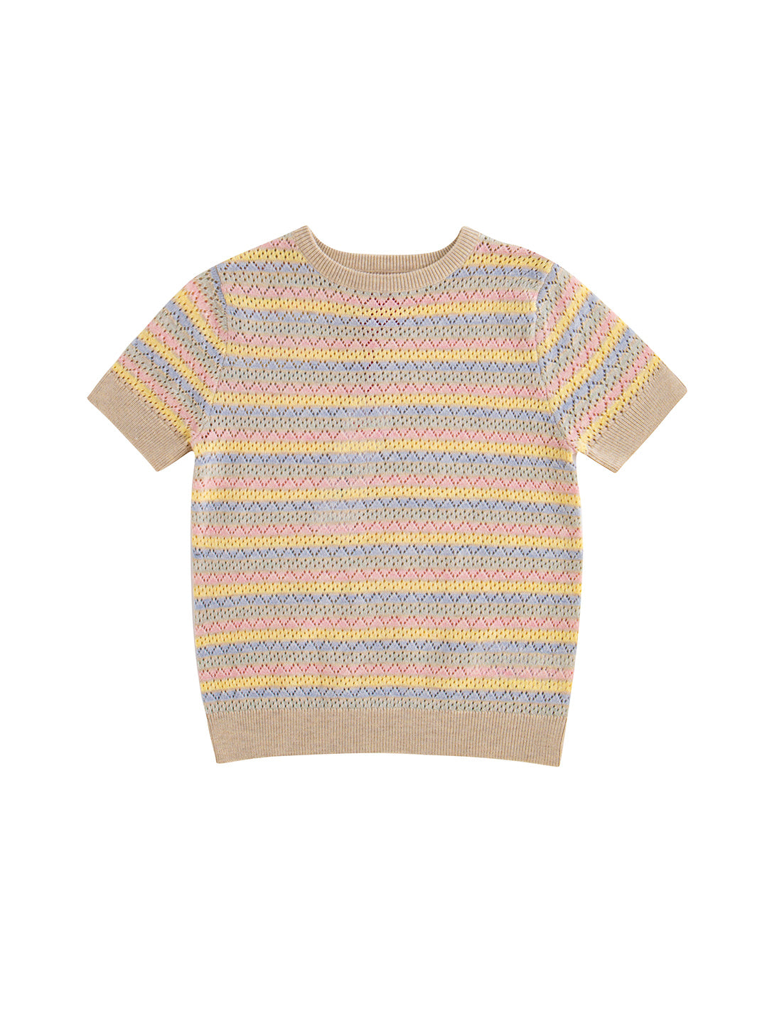 Eyelet Short Sleeve Sweater