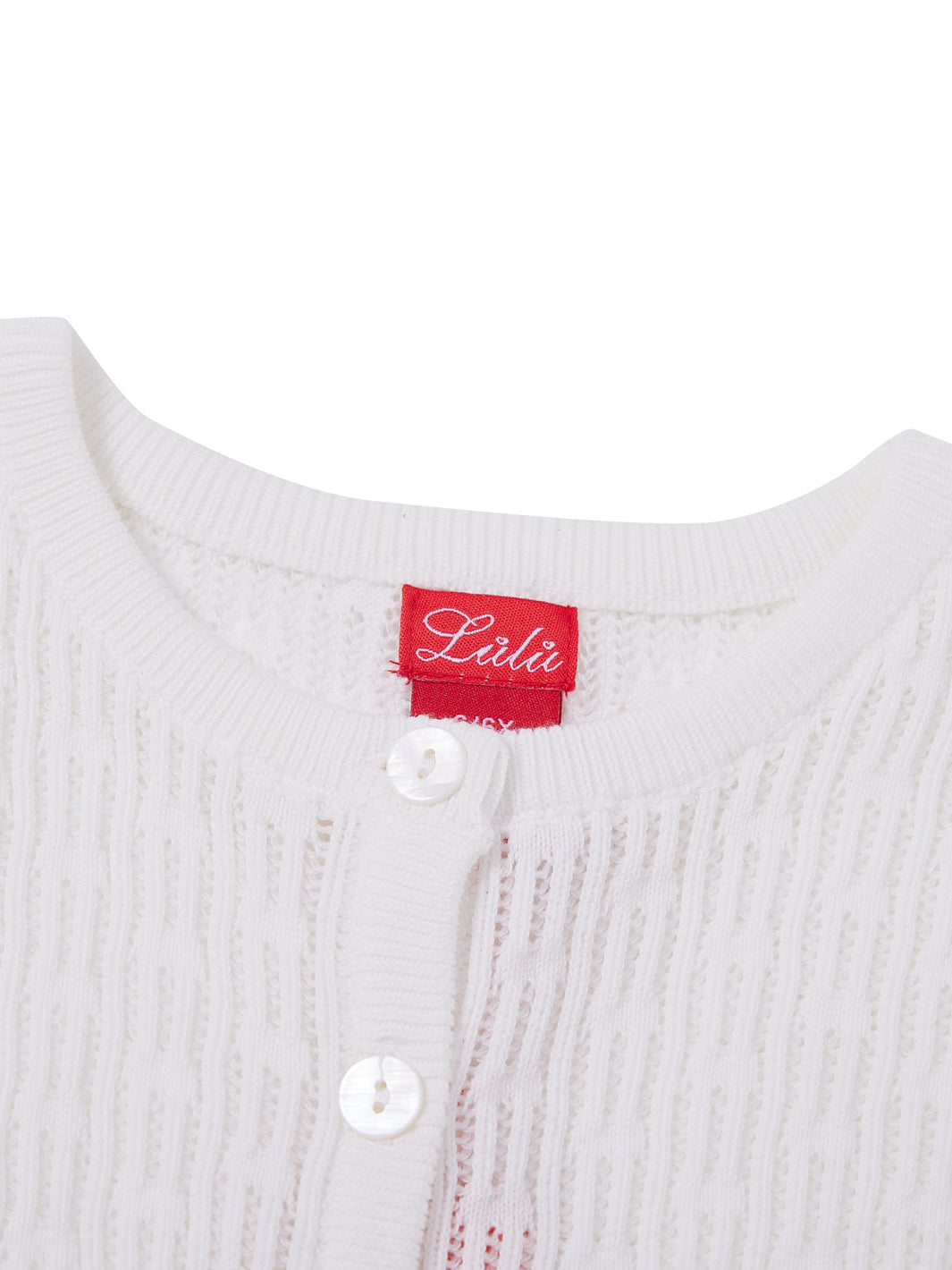 Cardigan Crop Length Sweater - Ivory White