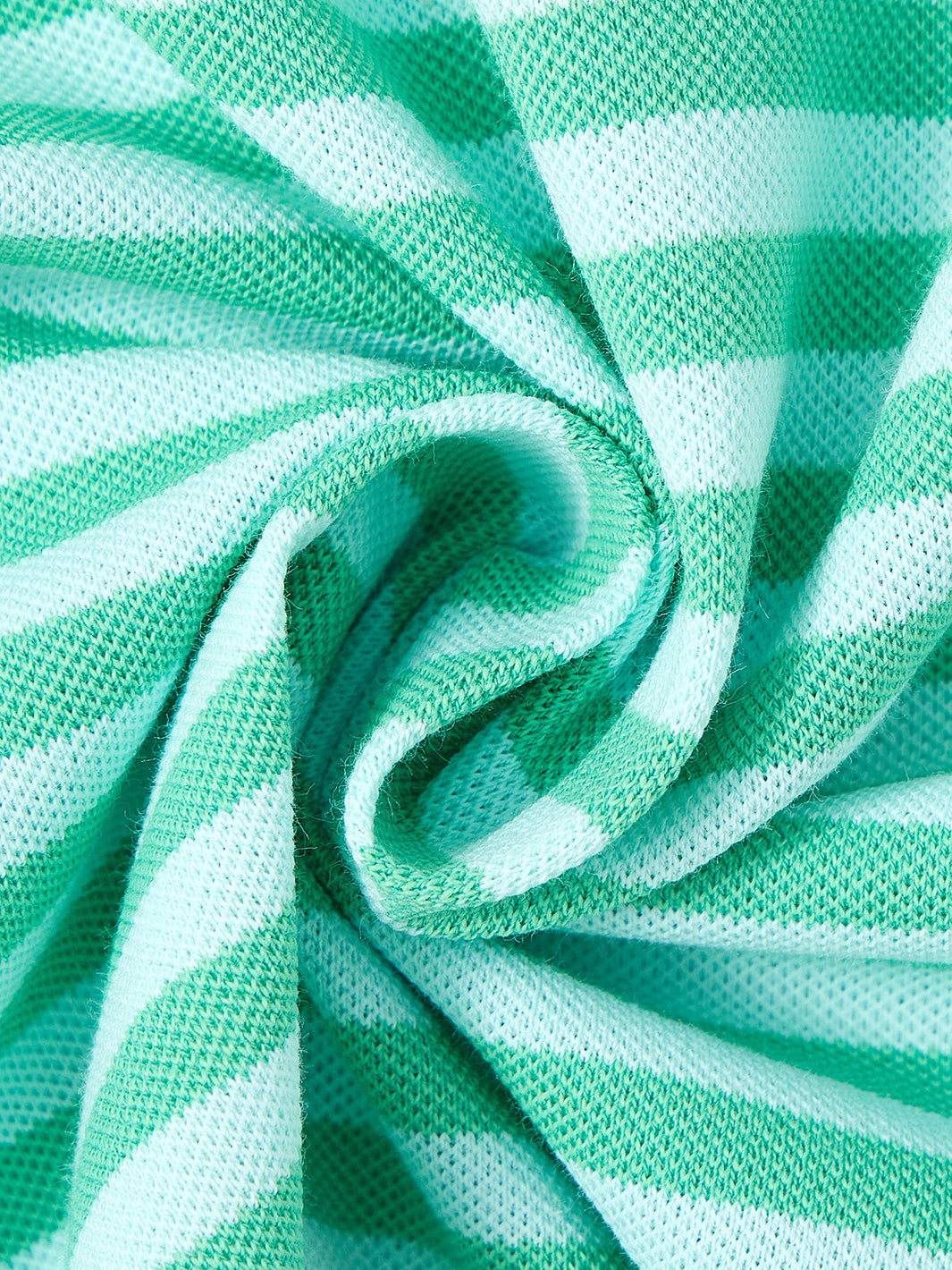 Striped Polo - Green/Ice Blue