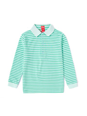 Striped Polo - Green/Ice Blue