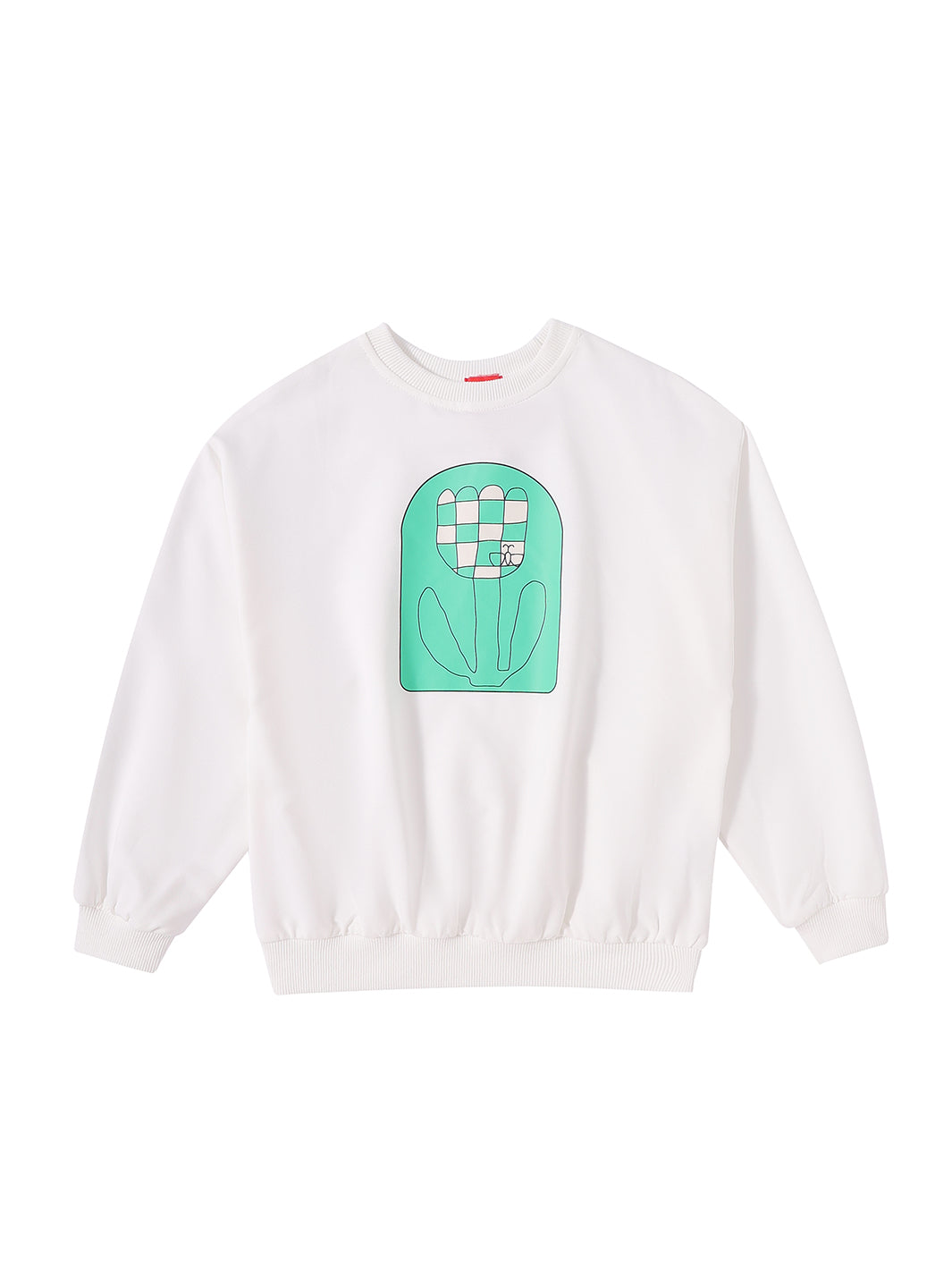 Top con estampado de flores a cuadros - Blanco/Verde