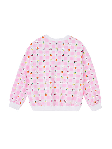 Fruit Gingham Print Top
