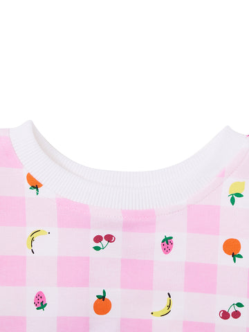 Fruit Gingham Print Top