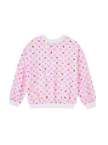 Fruit Gingham Print Top