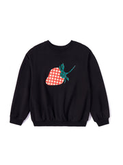 Strawberry Print Top - Black