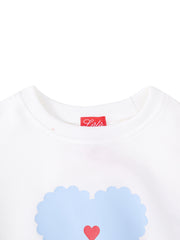 Scalloped Heart Top - White