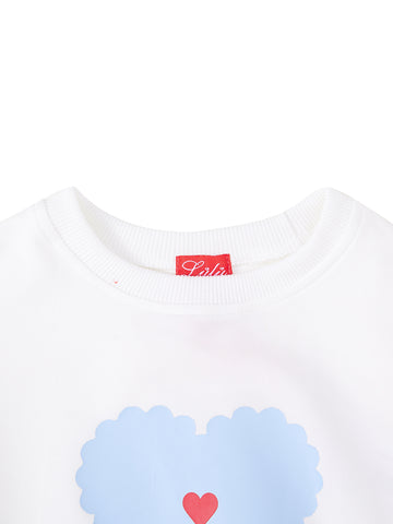 Scalloped Heart Top - White