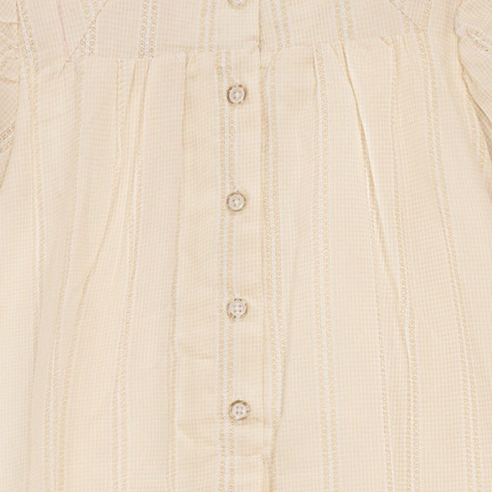 Vestido con aplicación de encaje - Beige