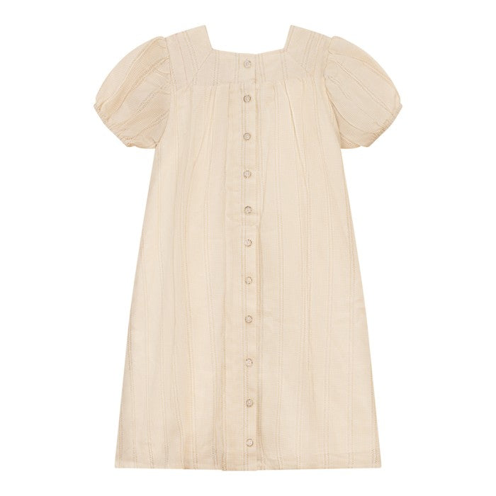 Vestido con aplicación de encaje - Beige