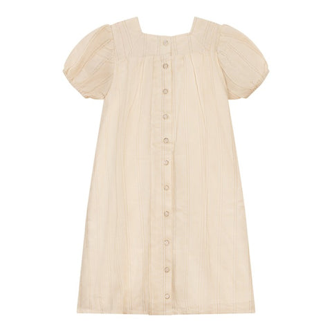 Lace Insert Dress - Beige