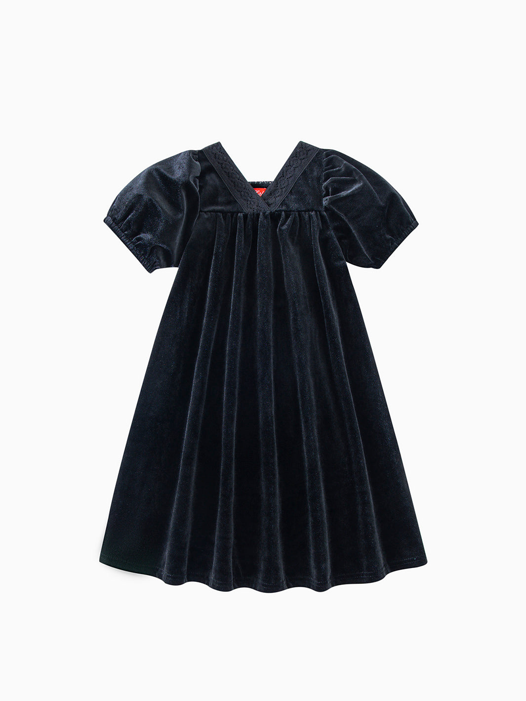 Lace Insert Dress - Black  Lulu Kids Clothing
