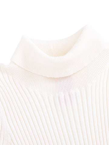 Basic Turtleneck Sweater - Cream White