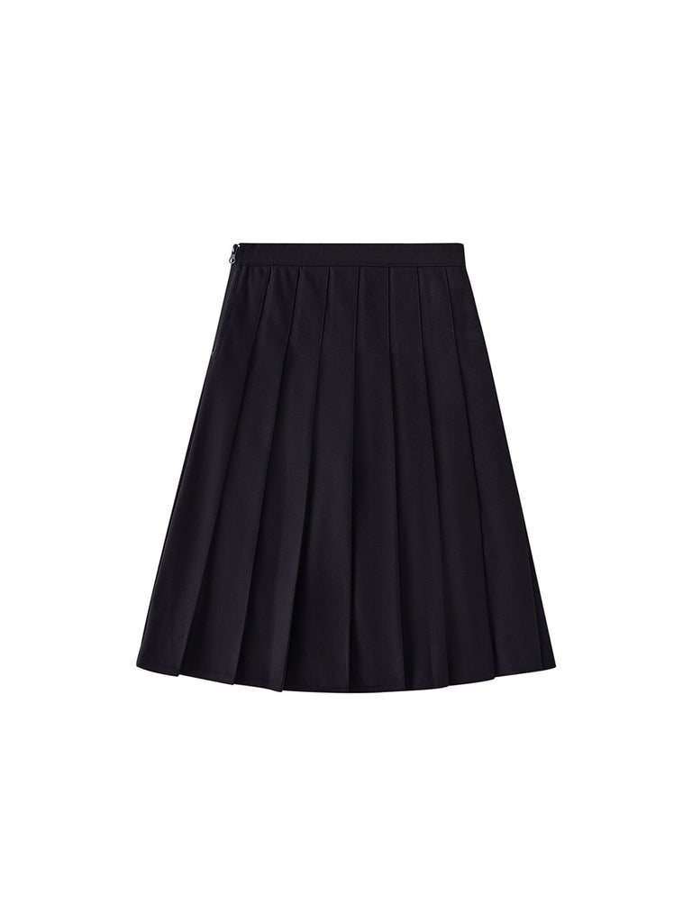Brushed Pleated Skirt - Black – Lulu Kids Clothing