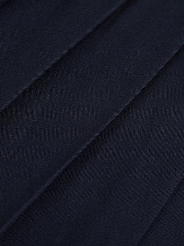 Brushed Pleated Skirt - Navy
