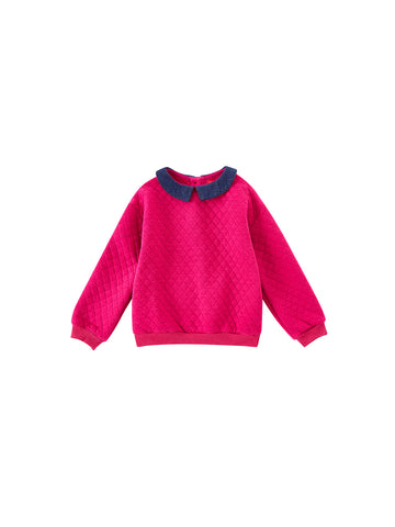 Quilted Combo Collar Top