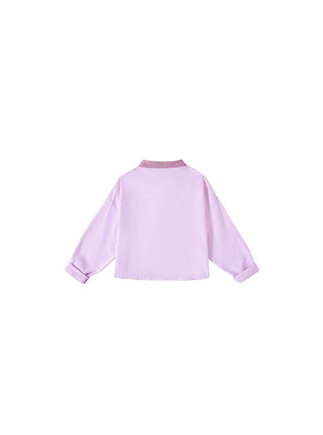 Rickrack Crop Shirt - Lt. Pink