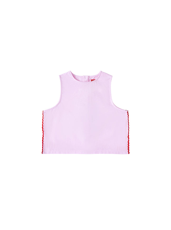 Rickrack Crop Vest - Lt. Pink