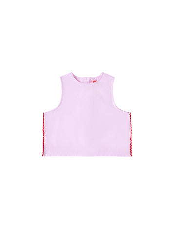 Rickrack Crop Vest - Lt. Pink