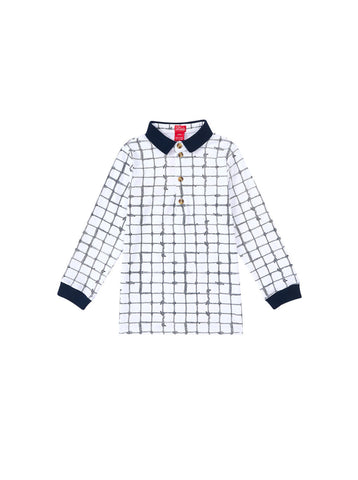 Nautical Print Polo - White