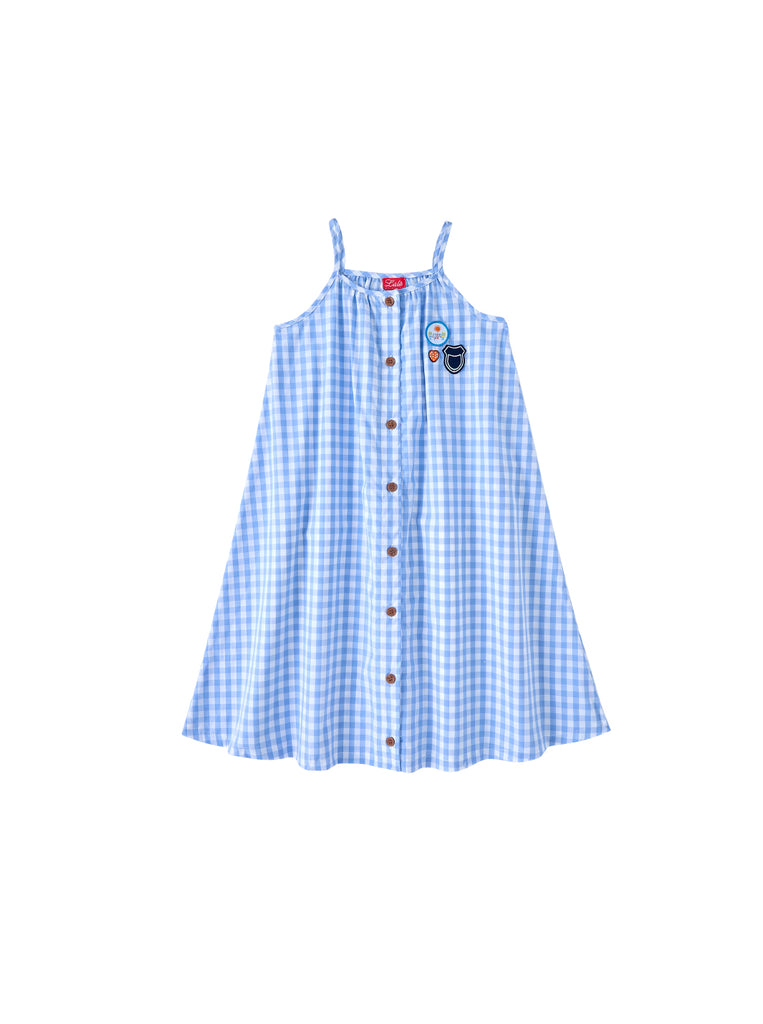 Gingham Patch Jumper - Blue – Lulu Kids Clothing