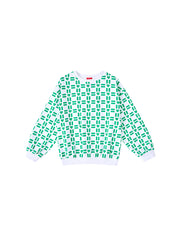 All Over Heart Print Top - White/Green